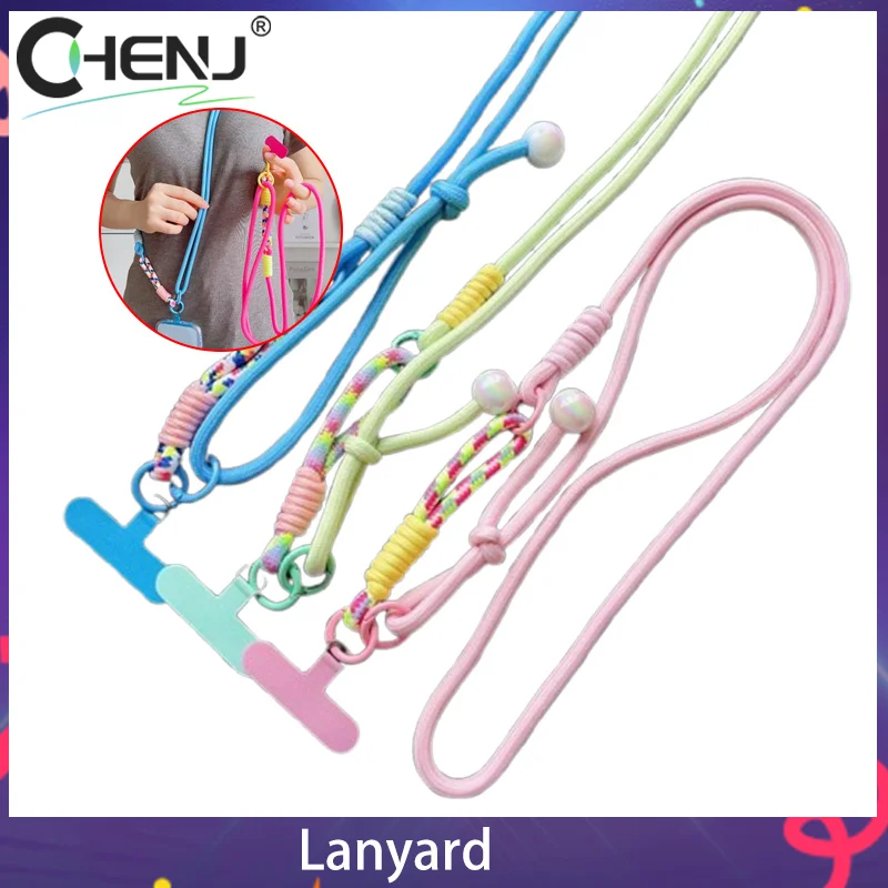 

1Pcs Adjustable Fancy Lanyard Simple Two-in-one Mobile Phone Lanyard Crossbody Strap DIY Wrist Short Rope