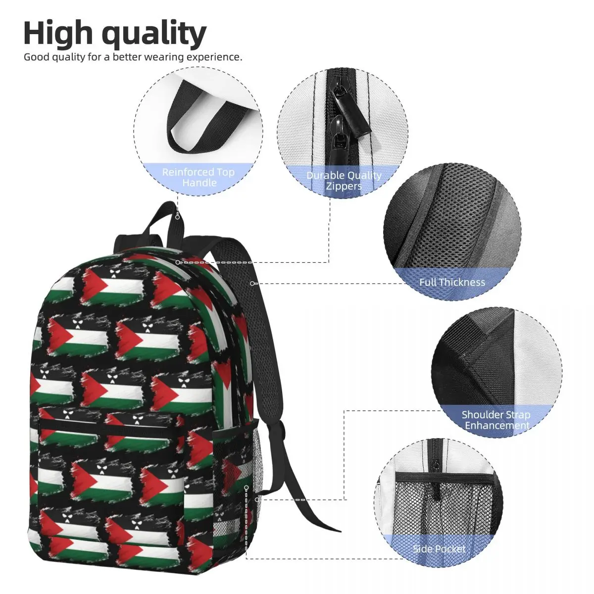 Kneecap Belfast Irish Gaeilge We Are Watching Logo Backpack Daypack Boys Girls BookBag School Bag Shoulder Bags for Men Women