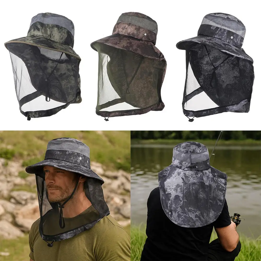 Summer Insect Proof Cap  Mosquito Hat For Women Men Face Neck Protection Bucket Hat Outdoor Jungle Farm Fishing Sun