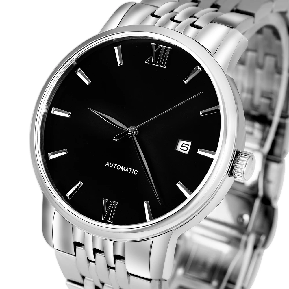 Luxury Stainless Steel Business Automatic Date Watch For Men Fashion Factory Wholesale Customization Wristwatch High Quality