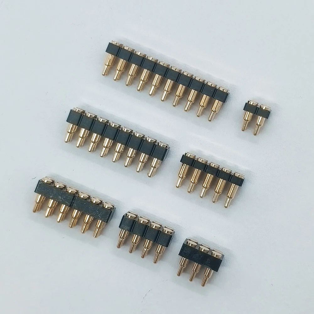 5 Stück federbelasteter Pogo-Pin-Stecker 4 6 8 10 12 14 16 20 Pin zweireihig Oberflächenmontage SMT DIP Höhe 7,0 mm Rastermaß 2,54 mm – Detail 2