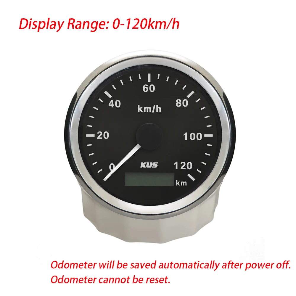 KUS 85 مللي متر نظام تحديد المواقع عداد السرعة مقاوم للماء 0-120KMH 0-200KM/ساعة عداد المسافات 12 فولت 24 فولت لشاحنات ليموزين السيارات