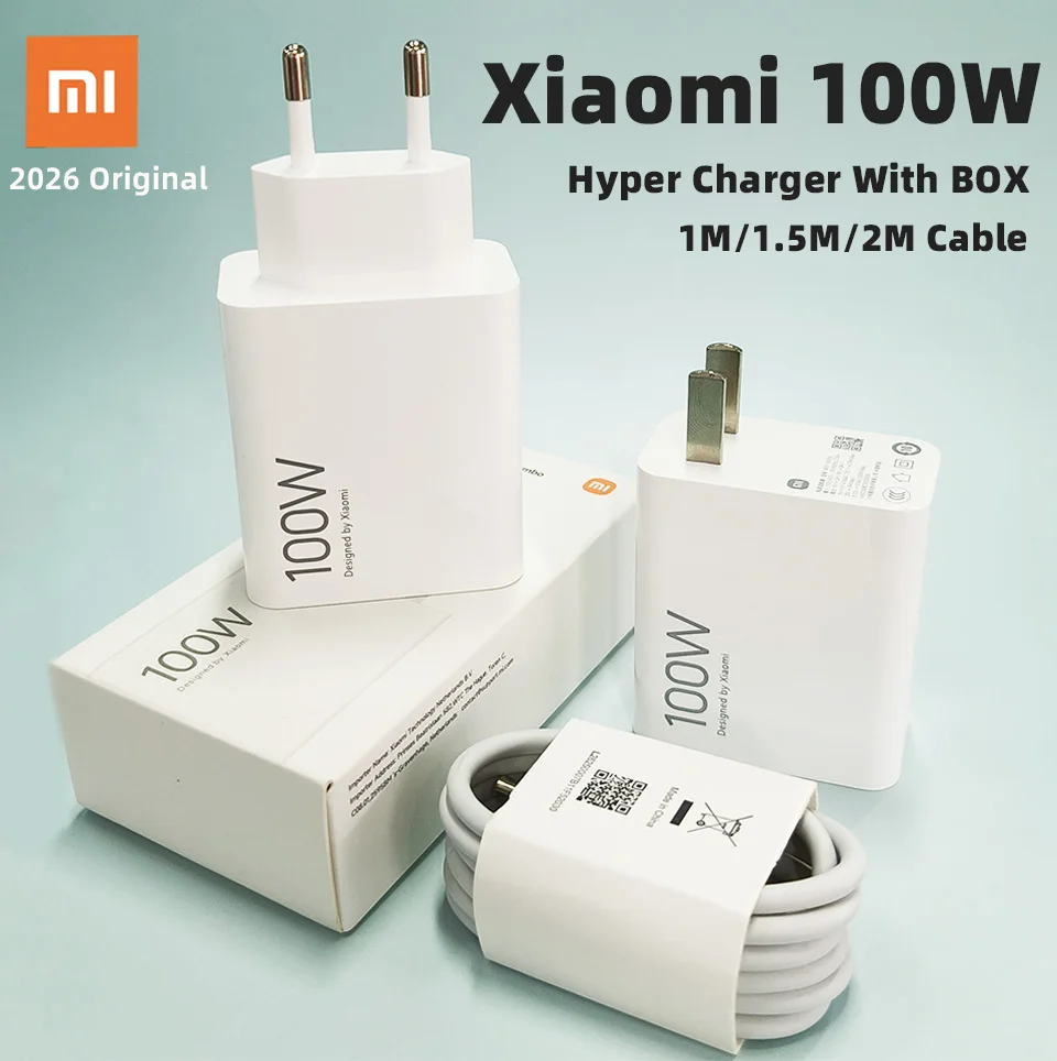 XIAOMI 100W Charger Original Mi 17 Ultra 15t Poco F8 M8 Pro F7 Redmi Phone Chargers Hypercharge Wall Adapter Type C Cable Xiaomi