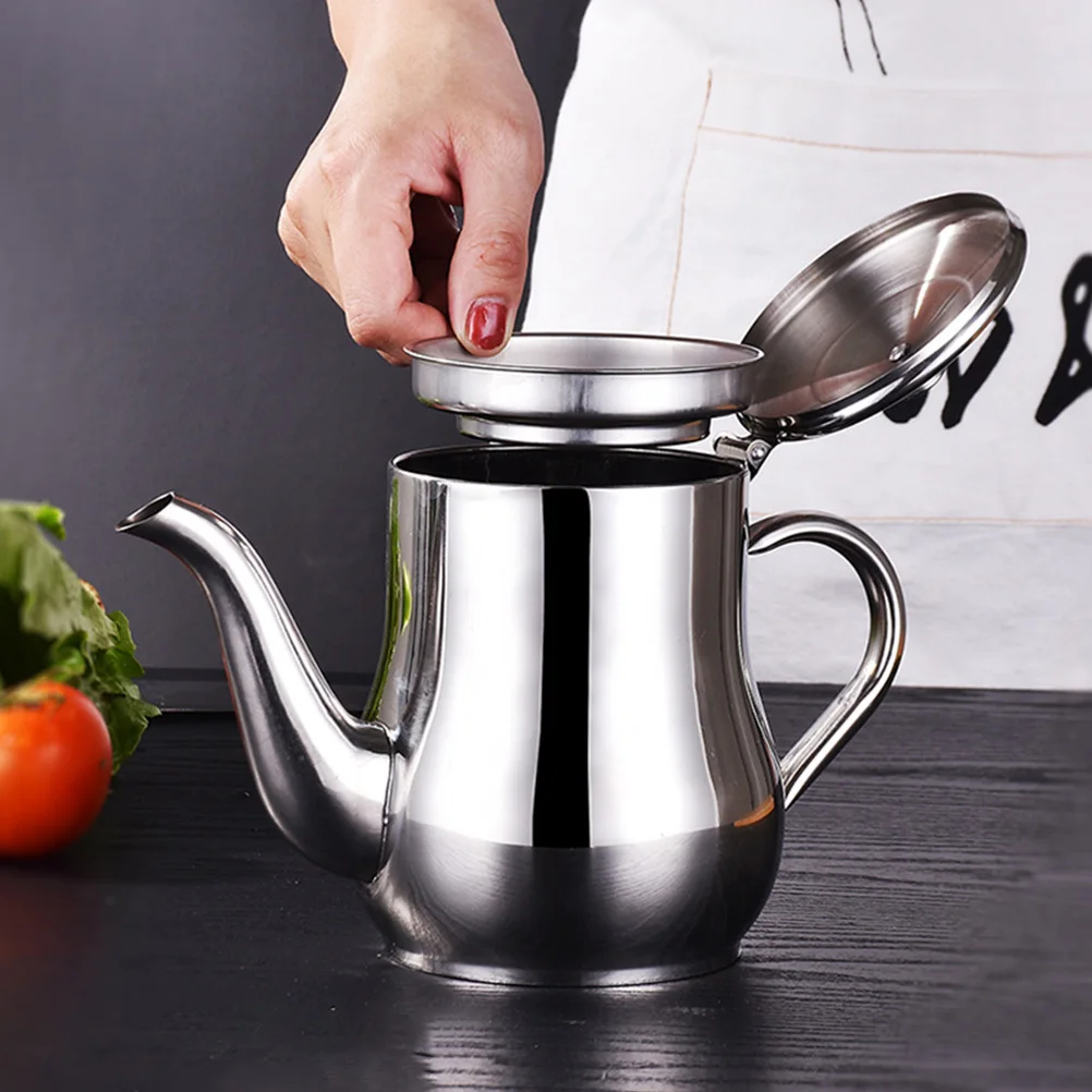 

Stainless Steel Oil Strainer Pot With Filter Net For Home Kitchen Use Dishwasher Safe Bacon Grease Separator Cooking Oil Storage