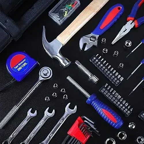 

[Hot Deal, Best Seller!]Hand Tool Set Household Tool Set Wrench Screwdriver Plier Socket Set,165pc Tool Kit