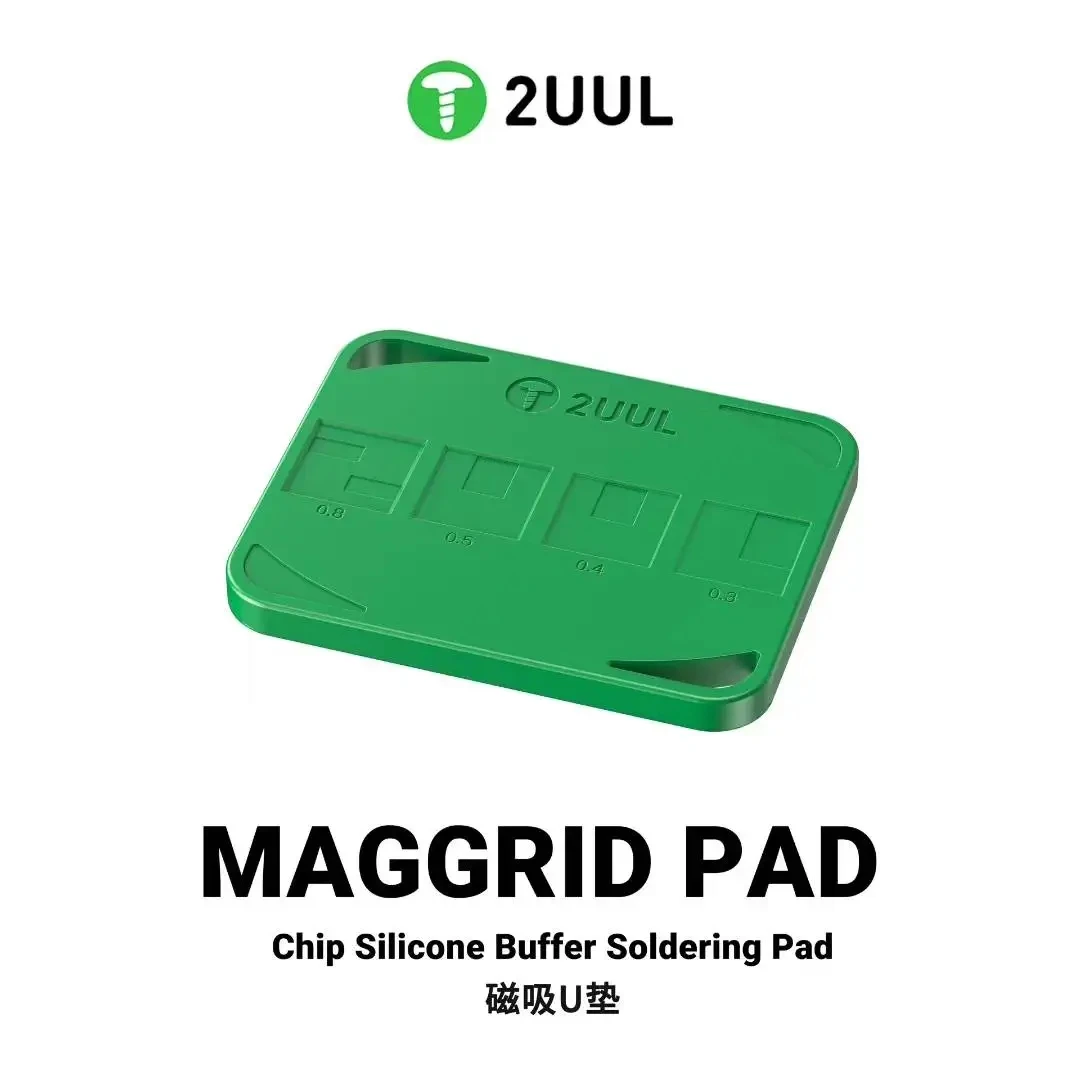 

2UUL BH15 MagGrid Pad Chip Силиконовая буферная паяльная пластина Термостойкая зеленая изогнутая конструкция Силиконовая ремонтная площадка