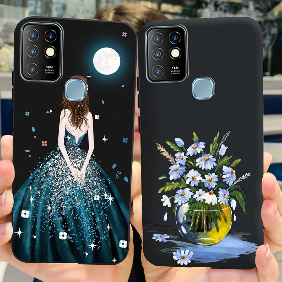 For Infinix Hot 10 Case X682B X682C Cute Painted Cover Soft Silicone Phone Case For Infinix Hot 10 Hot10 Back Cover 6.78\'\' Coque