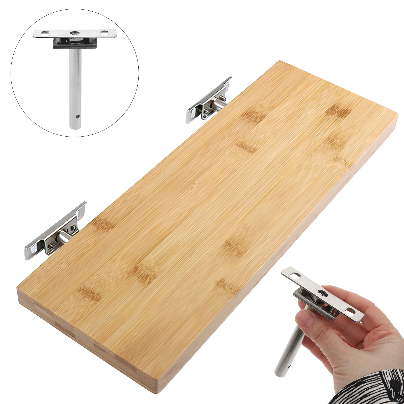 

4pcs Floating Shelf Brackets Heavy Duty T-Shaped Hidden Wall Brackets For Wood Metal Shelf Supports Corner Bracket Durable