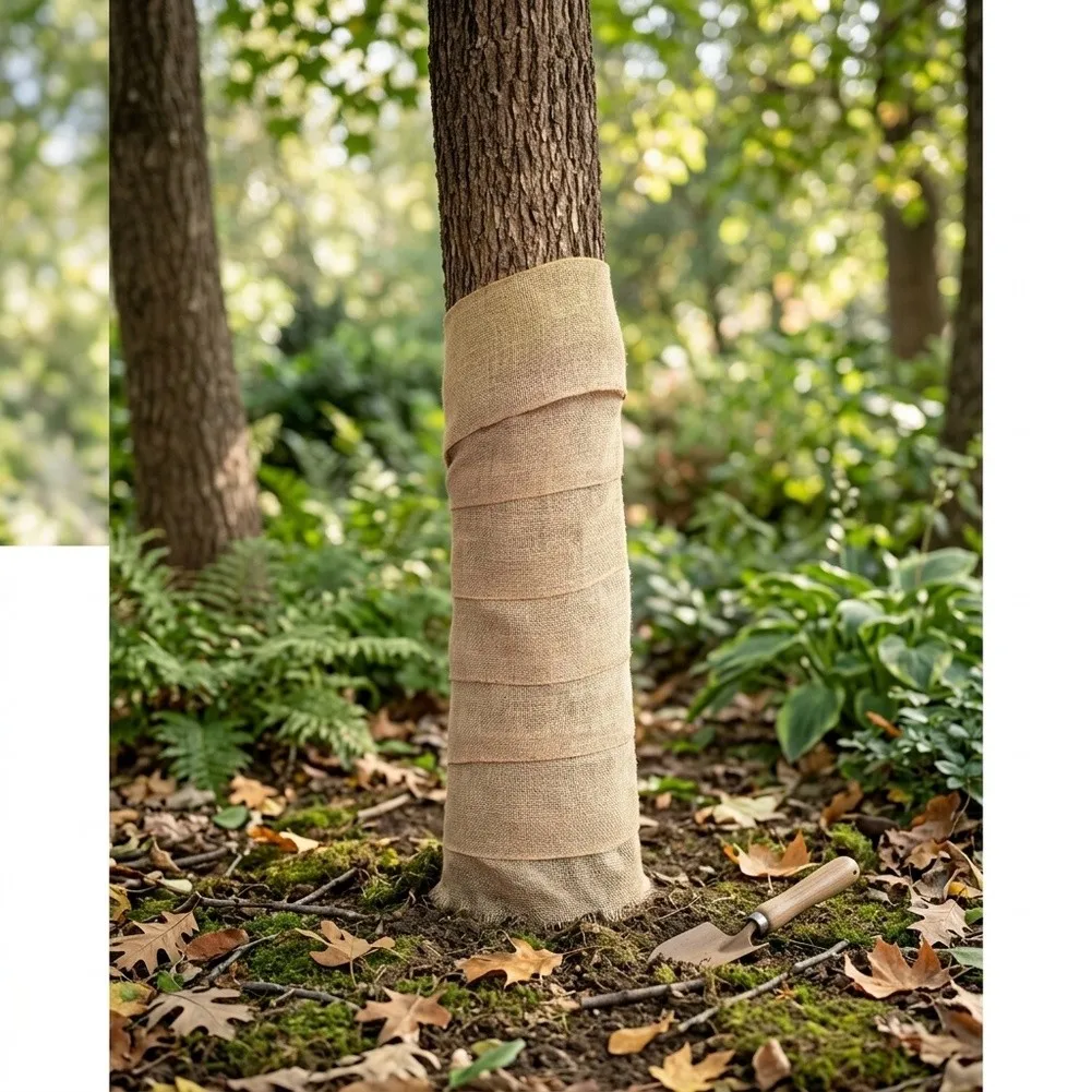 Tree Protector Wrap Made of Burlap for Garden Winter Care 15m 20m 25m x Breathable Trunk Cover for Fruit Trees