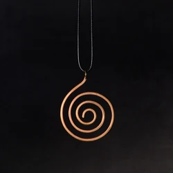 Handmade Pure Copper Necklace Solid Pendent Minimalist Retro Sweater Size Adjustable Metal Punk Jewelry Women Men Necklace