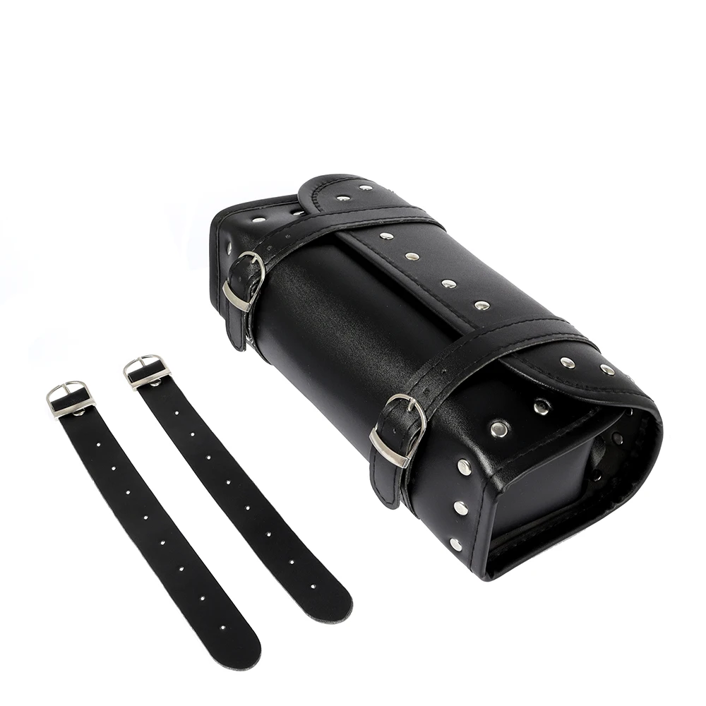 

Motorcycle Universal Fork Bag Leather Saddlebags Tool Bag Storage Pouch Waterproof for Harley Sportster XL Softail Honda Yamaha