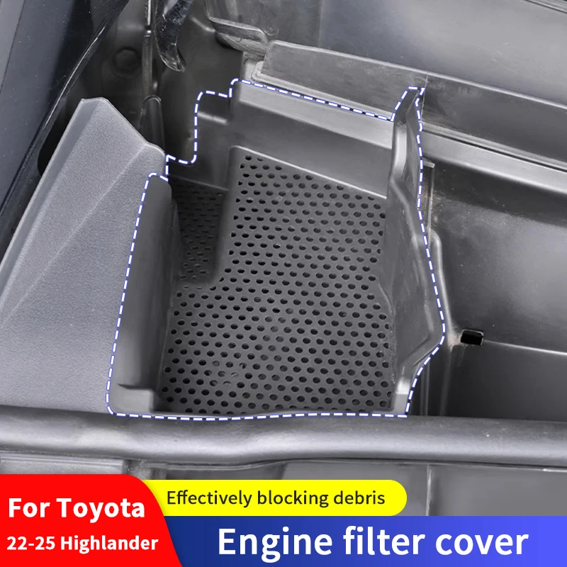 

QHCP крышка фильтра двигателя автомобиля, фильтр отсека двигателя, защитные накладки, антиблокировочные для Toyota Highlander Crown Kluger 22-25