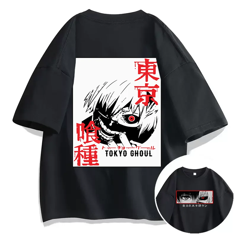 Anime Tokyo Ghoul KEN KANEKI Print T Shirt Couple student street sports casual T-shirt