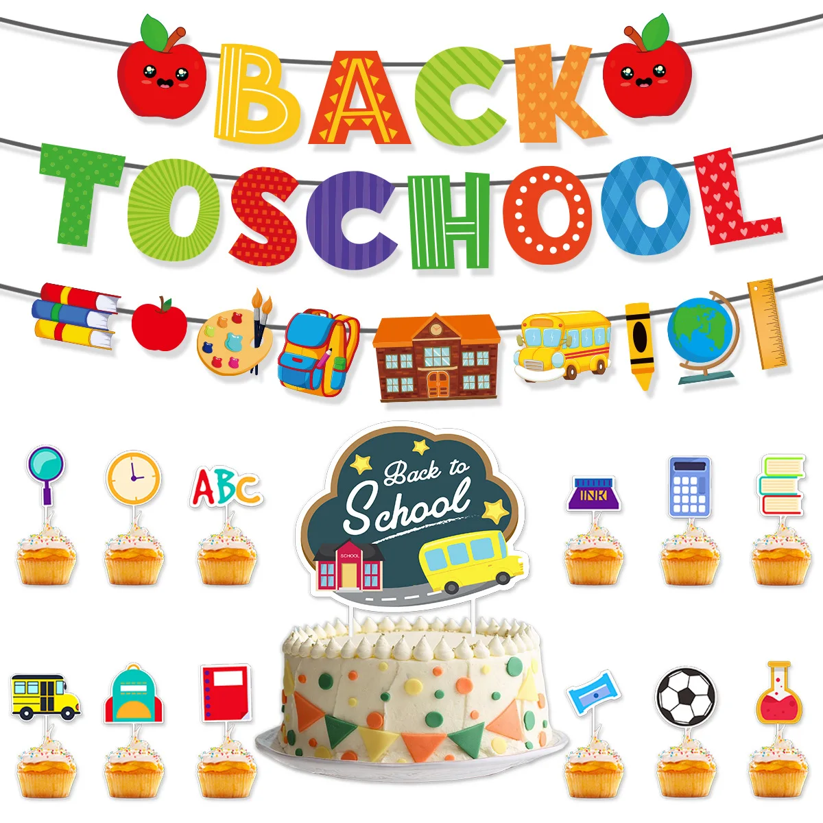

Back To School Theme Party Decoration Back To School Flag Flower Plaque Table Decoration