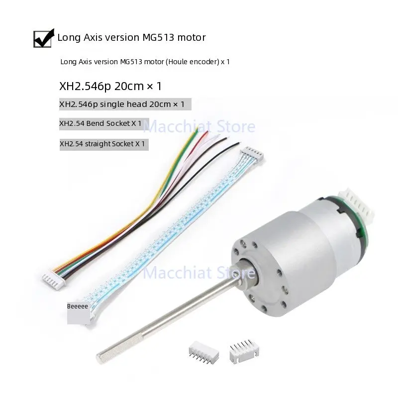 

Двигатель MG513 с длинной осью и кодом энкодера Холла, выходный вал для измерения скорости диска, удлиненный поворотный перевернутый маятник