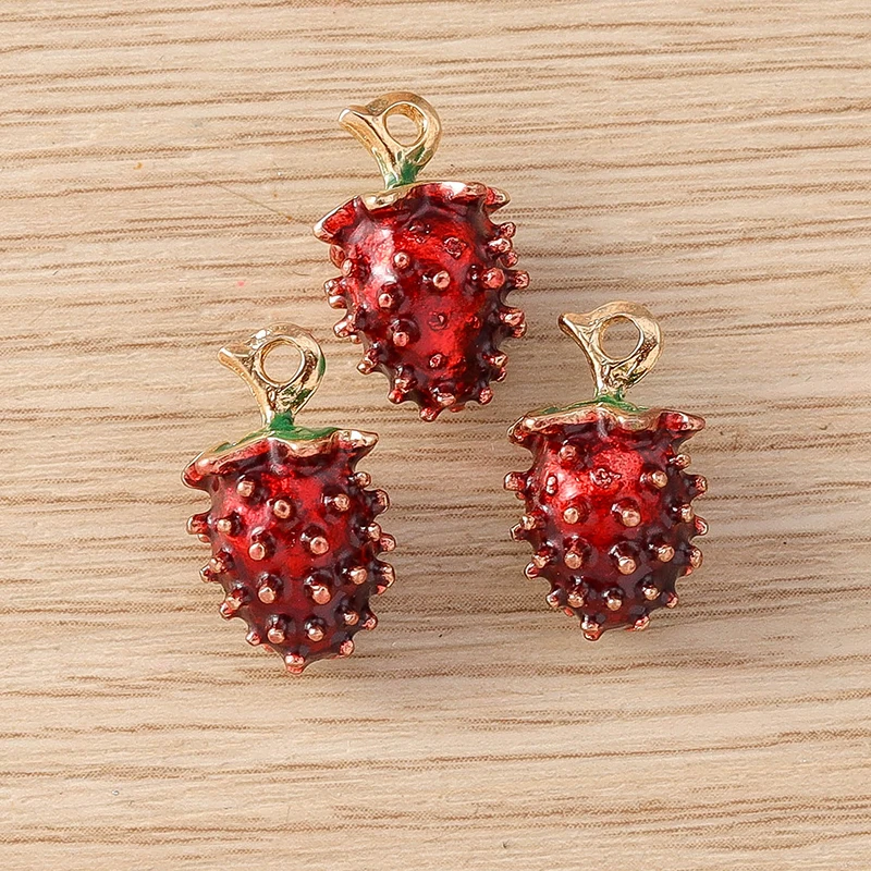 5pcs Cute Fruit Watermelon Pitaya Cherry Peach Charms Pendants for Jewelry Making Necklaces Earrings Bracelets DIY Crafts Supply