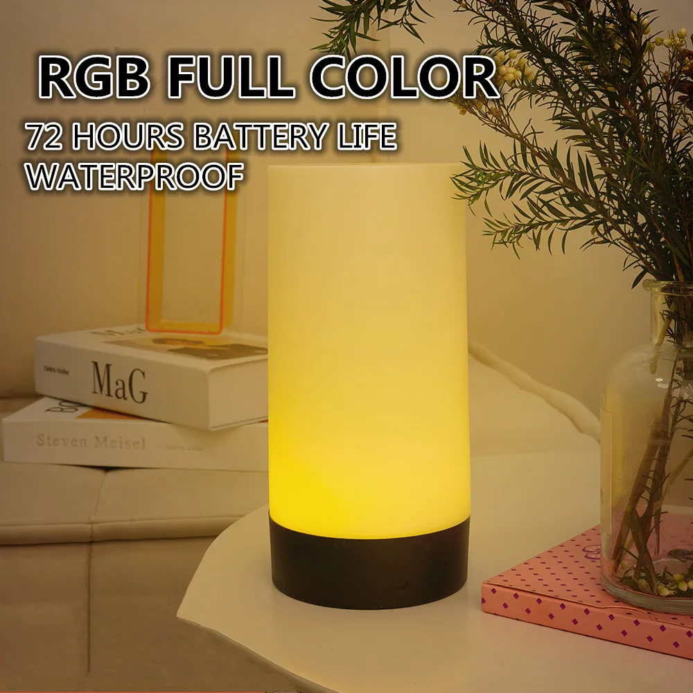 LED Atmosphere Festive Party Indoor Table Decoration RGB Colorful Cylindrical Table Lamp