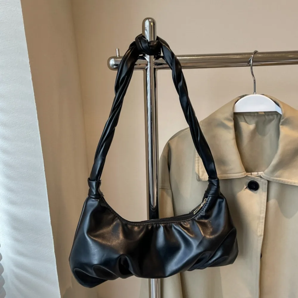 

Casual Sweet Cloud Shoulder Bag Elegant Korean Style Underarm Bag Wrinkle Minority Design Dumplings Bag Outdoor