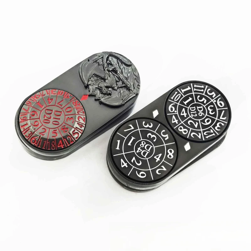 7-in-1 Decompression Slider Dice Rotating Polyhedron Dice DND Dungeons and Dragons COC Running Dice