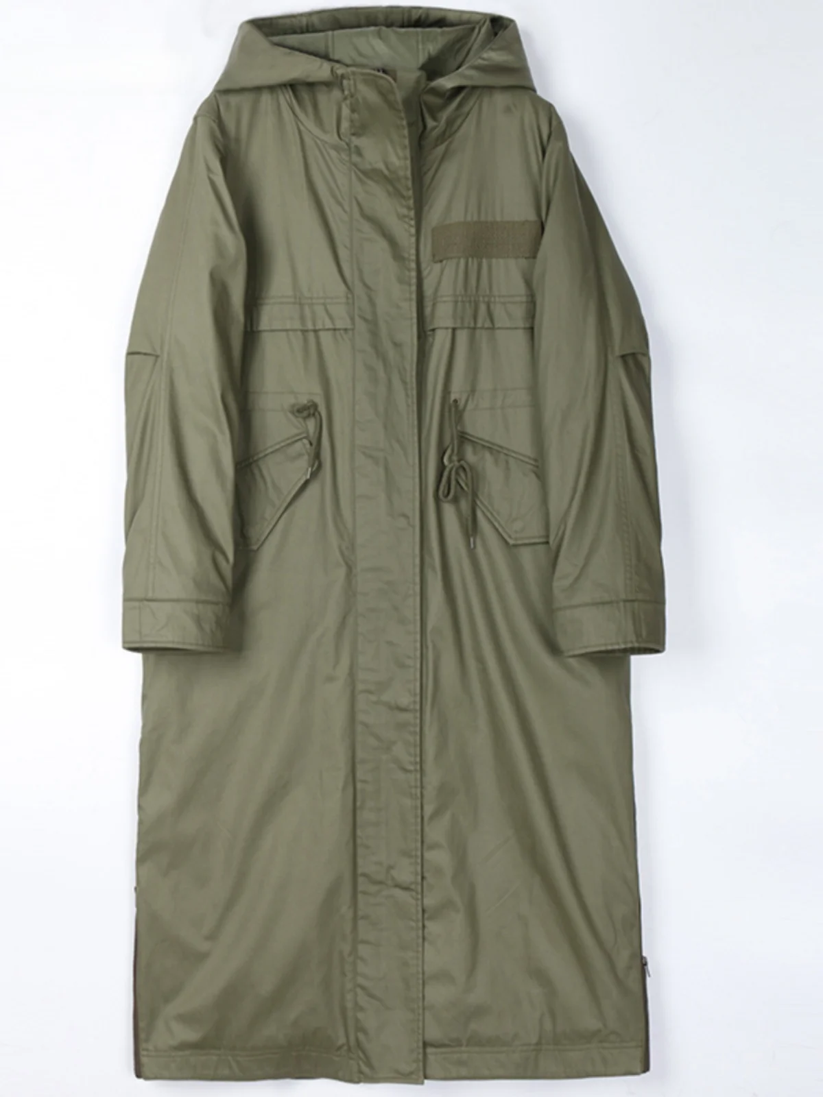 

Военная куртка Nerazzurri с меховой подкладкой, утепленная, с длинным капюшоном, женская, премиум-качества, хлопковая, на молнии