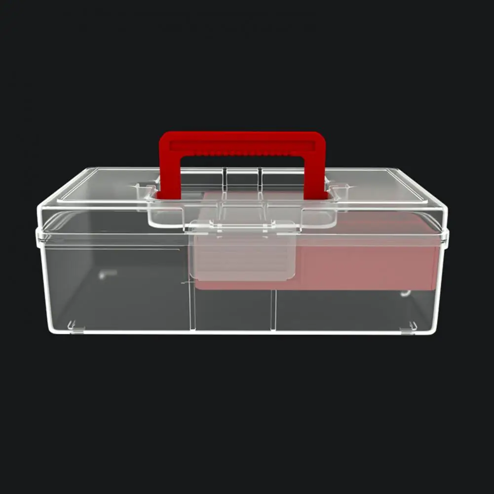 

Transparent Fishing Box Double-layer Fishing Lure Box with Portable Handle Waterproof Organizer Case for Baits for Anglers