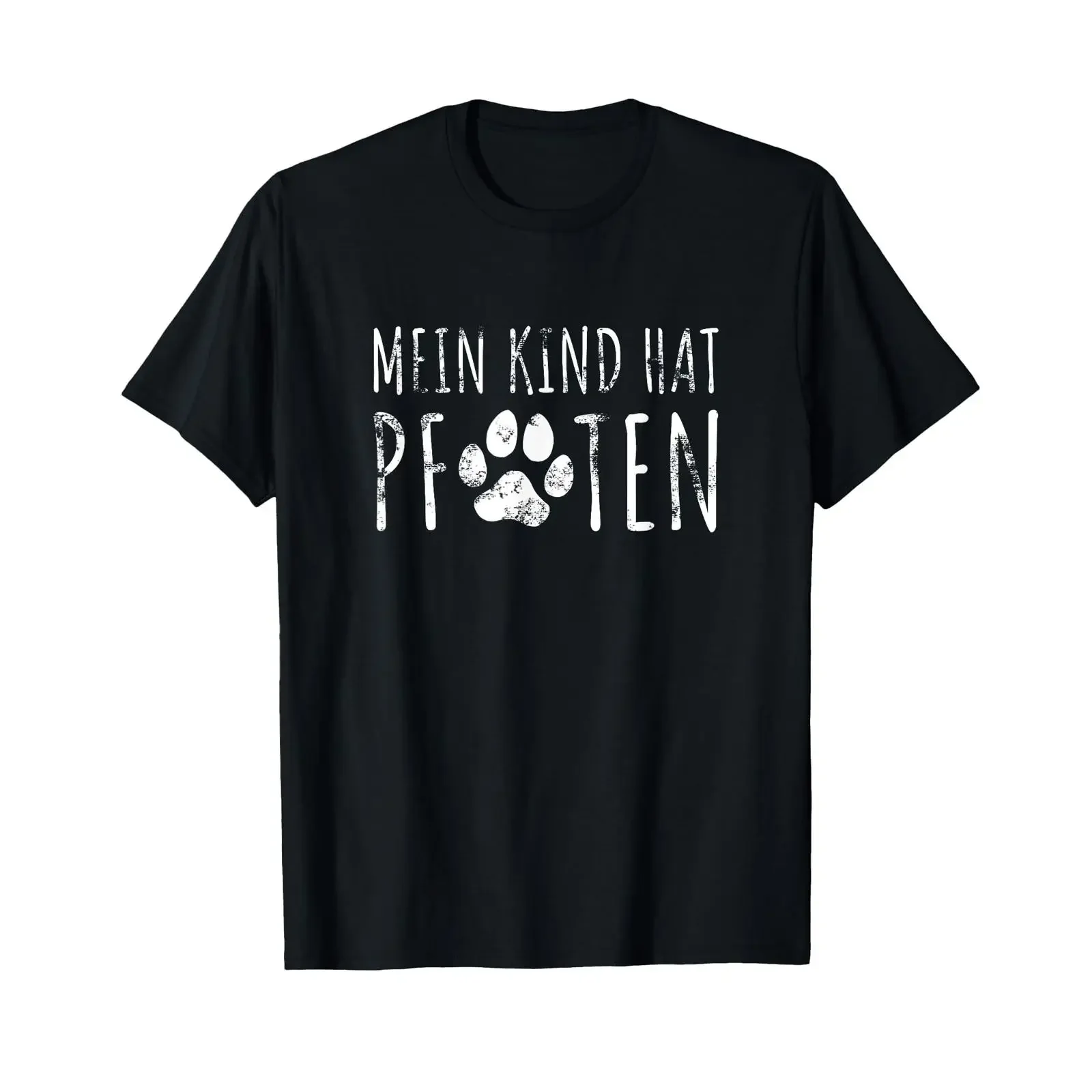 T Shirt with German Text Mein Kind hat Pfoten Language vintage Washed graphic streetwear Top For Everyday Wear homme Slightly