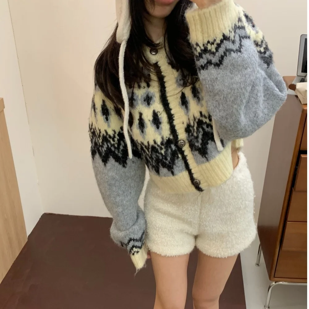 

Faionable ort Sweater Jaet Women's Thiened Color Blo Sli Soft Cozy Warm Trendy Top Dongdaemun Ins Sle