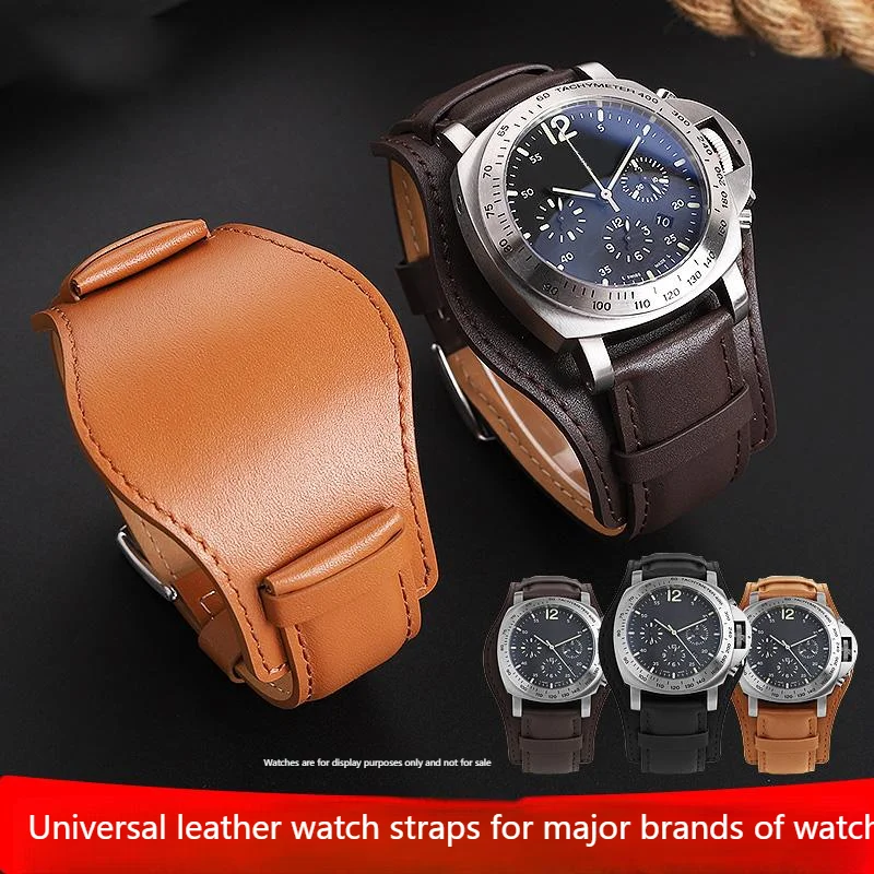 For Fossil Panerai, a new leather watch with a base and men's high-quality cowhide wristband, measuring 22mm and 24mm