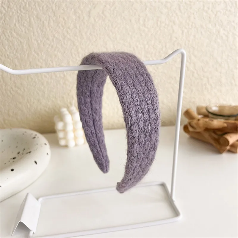 Korea Purple Headband Womens Fashion Solid Color Wide Headband Girls Cute Sweet Hairbands Hair Hoop Female Hair Accessories