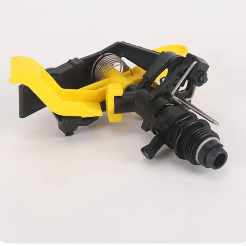 Impact Sprinkler With Three-Leg Ground Pin Stand and Hose Attachment Pieces for Garden Plots, Lawn Watering and Flower Y5GB