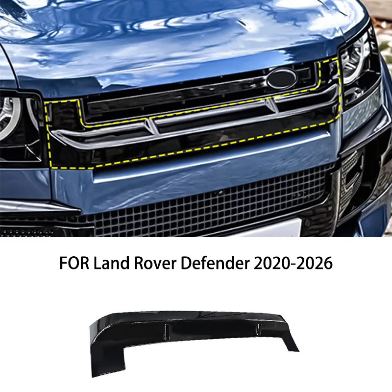 

FIT FOR Land Rover Defender 2020-2026 ABS black Cover TrimSand barrier strip Grille engine hood decoration molding