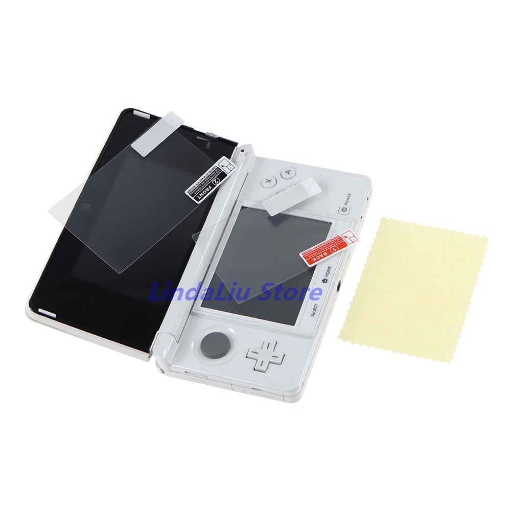 1 Juego de película protectora de pantalla LCD superior e inferior de alta calidad para consola 3DS, película PET