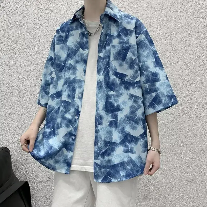 

Весенняя мужская футболка большого размера из ледяного шелка, повседневная, с коротким рукавом, модная, брендовая, свободного кроя, молодежная, трендовая, водоотталкивающая