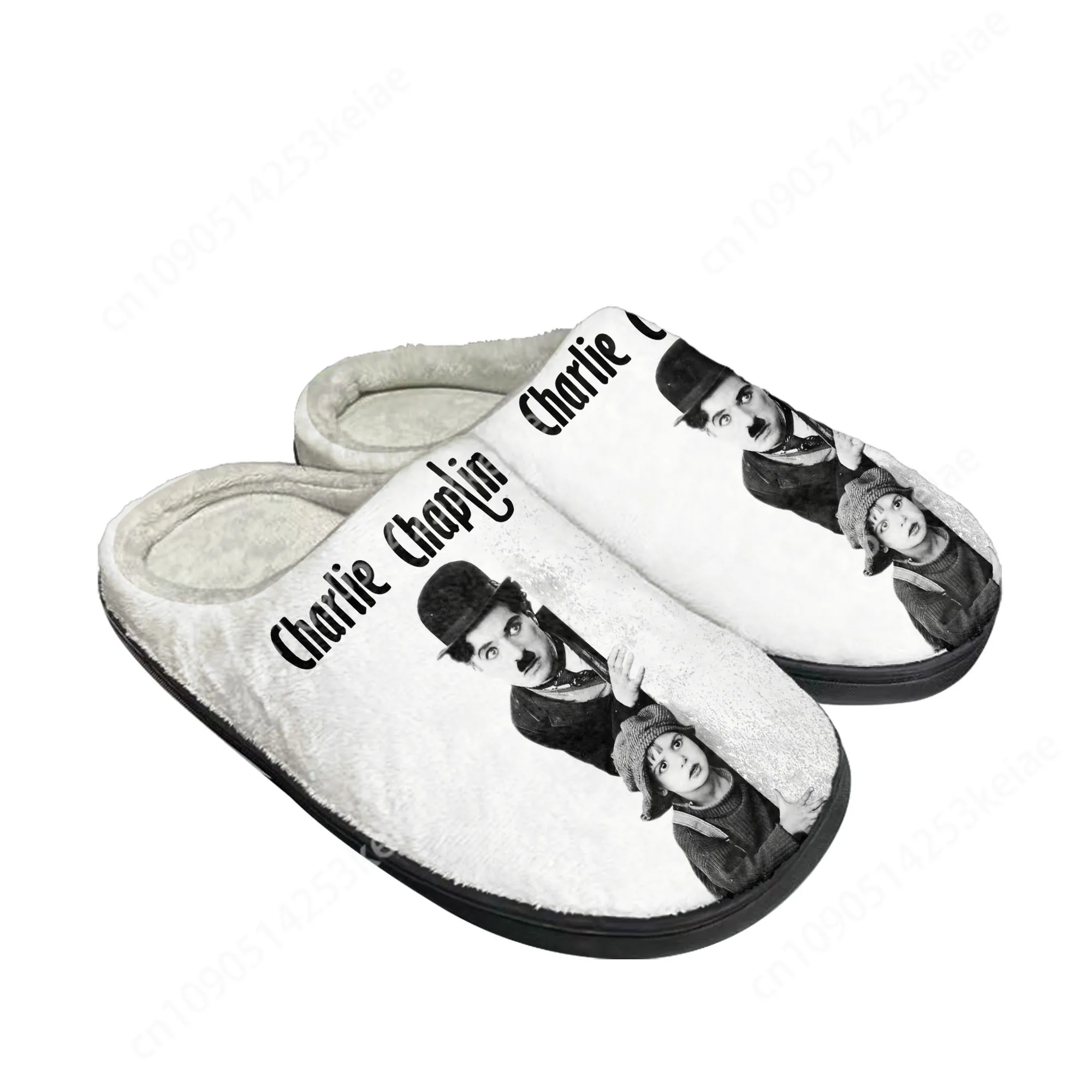 Charlie Chaplin Home Cotton Slippers Mens Womens Plush Bedroom Casual Keep Warm Shoes Thermal Indoor Slipper Customized DIY Shoe