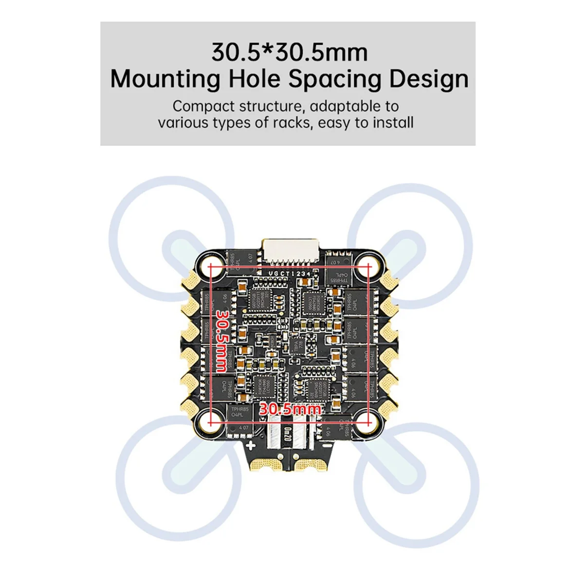 AT53 H743 وE70 G2 BLHeli 32 Stack 4-8S MPU6000 وحدة تحكم في الطيران 70A 128K 4 في 1 ESC (AM32)