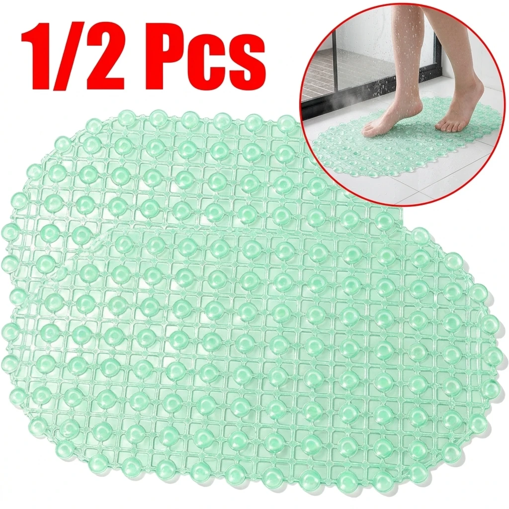 PVC Anti-skid Suction Cup Bath Mats Soft Massage Mat with Non-slip Bathtu Bath shower Anti Slip Bathroom accessories Multicolor