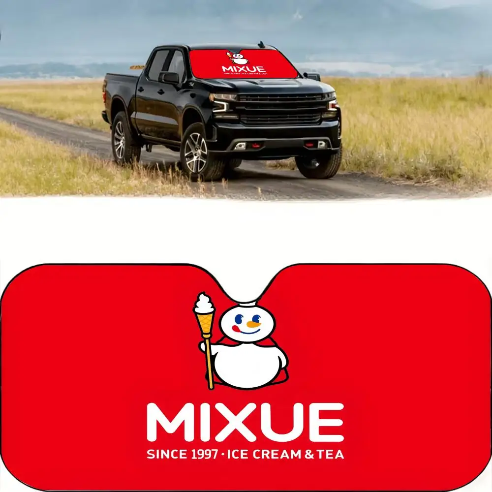 

M-MixueS IceS City Sun Visor Reusable Aluminum Foil UV Protector Heat Three-layer Insulation Windshield Sunshades