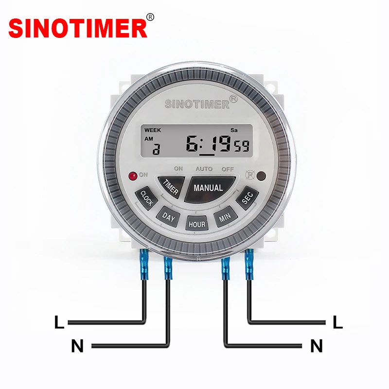 

1 Second Interval Time Relay 220V 12V 7 Days Programmable Digital Timer Switch With Cover 10A Detachable Battery 28 Group ON/OFF