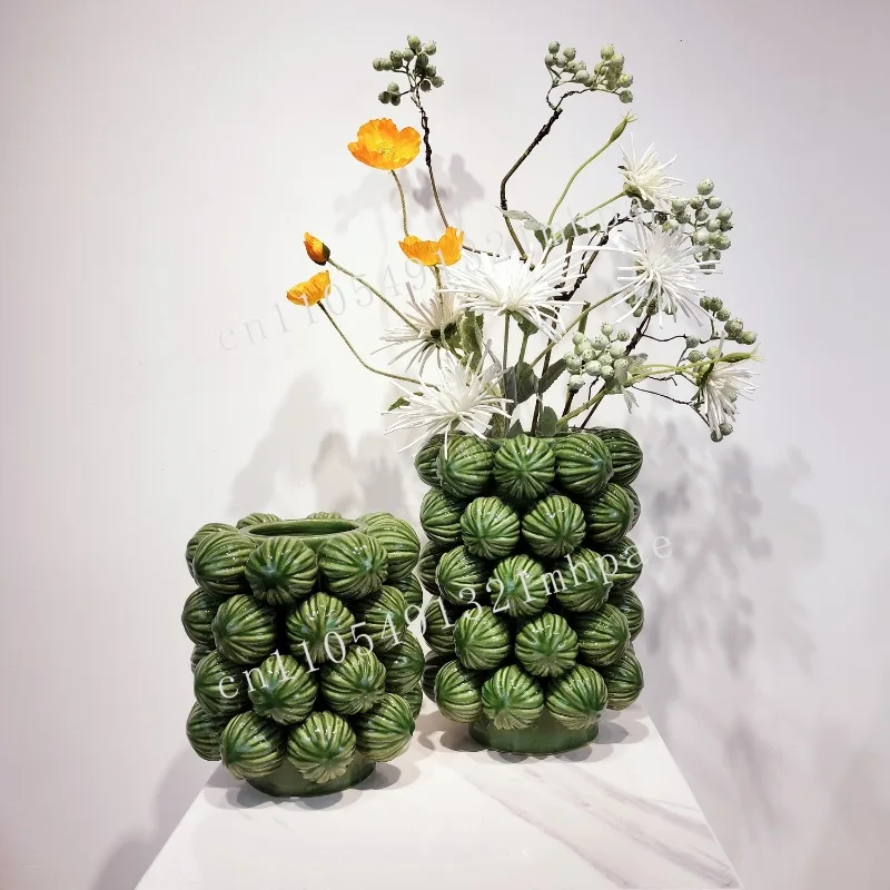 سيراميك عالي الجودة وحديث وبسيط على الطراز الشمالي لتزيين المنزل ومزهرية سيراميك الفاكهة لتزيين الفنادق