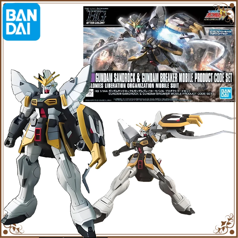 Original Bandai GUNDAM Anime Model HGUC XXXG-01SR GUNDAM SANDROCK Action Figure Assembly Toys for Kids Gift