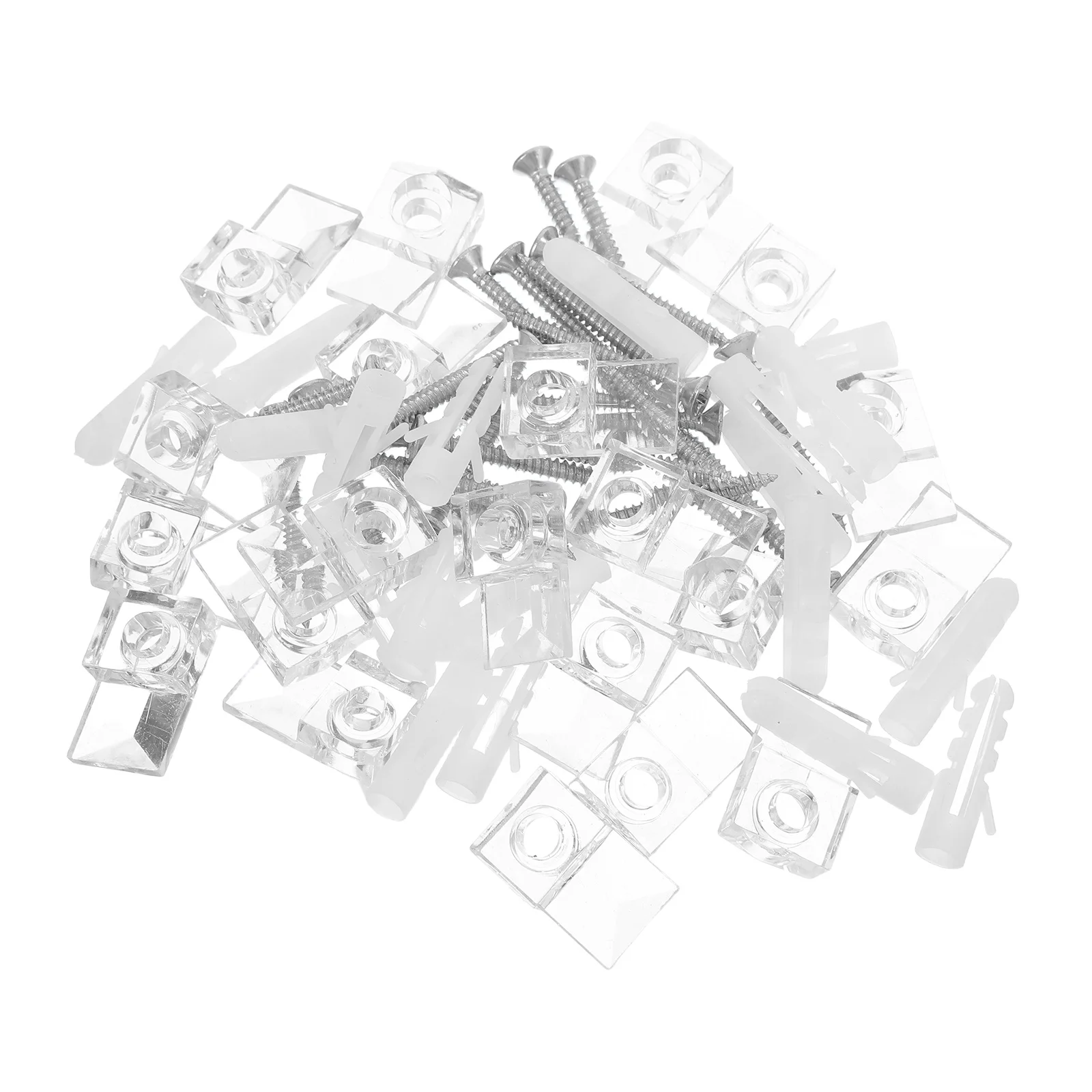 

20 set Wardrobe Mirror Transparent Plastic Fixing Clips Glass Retainer For Bedroom Dressing Room Easy Installation Mirror