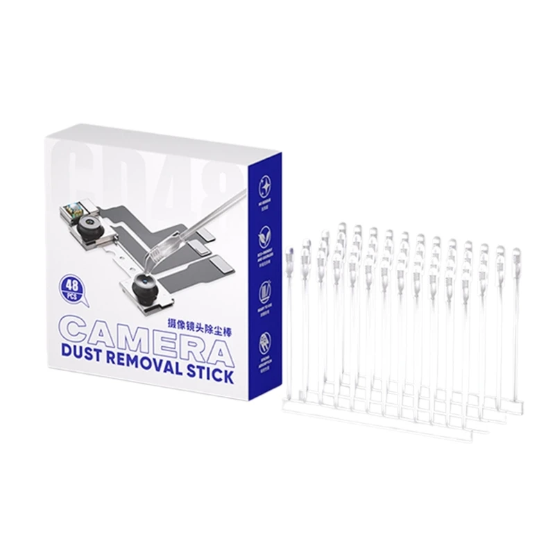 Lens Dust Removal Sticks for Camera Care, 1 Box Swab Set for Small Lens Areas, Daily Cleaning for Lens Lines and Stored 896C