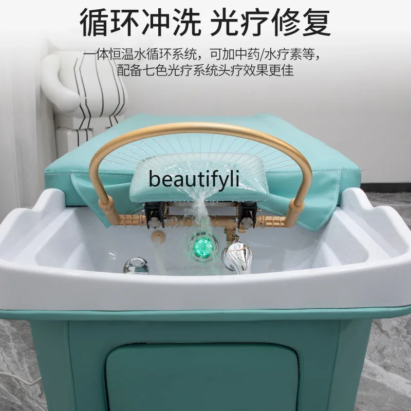 Lying Completely Thai Shampoo Chair Barber Shop Spa Massage Beauty Shop Fumigation Flushing Bed