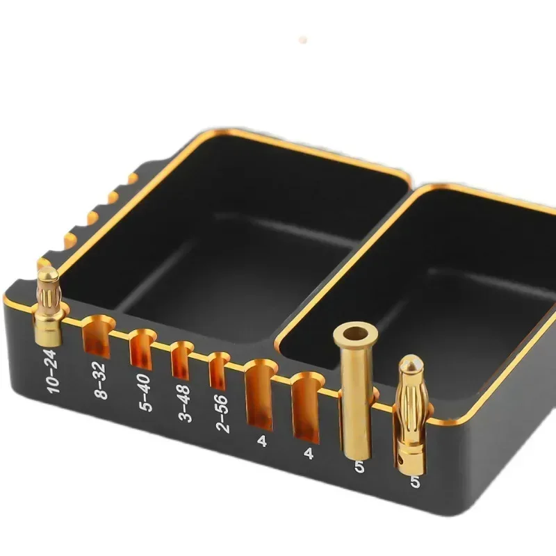 

Aluminum Alloy Multifunctional Screw Tray Nut Gasket Storage Tool Screw Length Size Measurement Plate for RC Car Boat Airplane