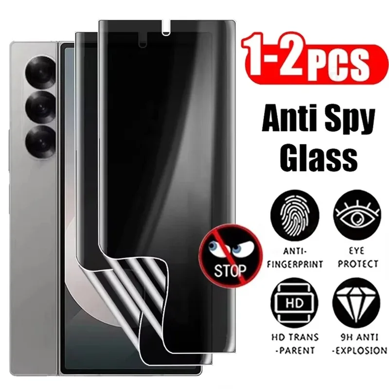 2PCS Privacy Hydrogel Film For Samsung Galaxy Z Fold 6 Fold 5 4 3 Anti Spy Screen Protector for Samsung Galaxy Z Fold6 Not Glass