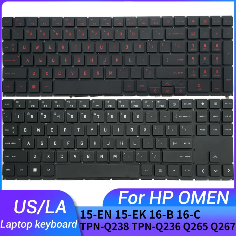 NEW US/Latin/Spanish laptop keyboard for HP OMEN 15-EN 15-en0xxx 15z-en 15-EN1008CA 15-EK 16-B 16-C TPN-Q238 Q236 Q265 Q267