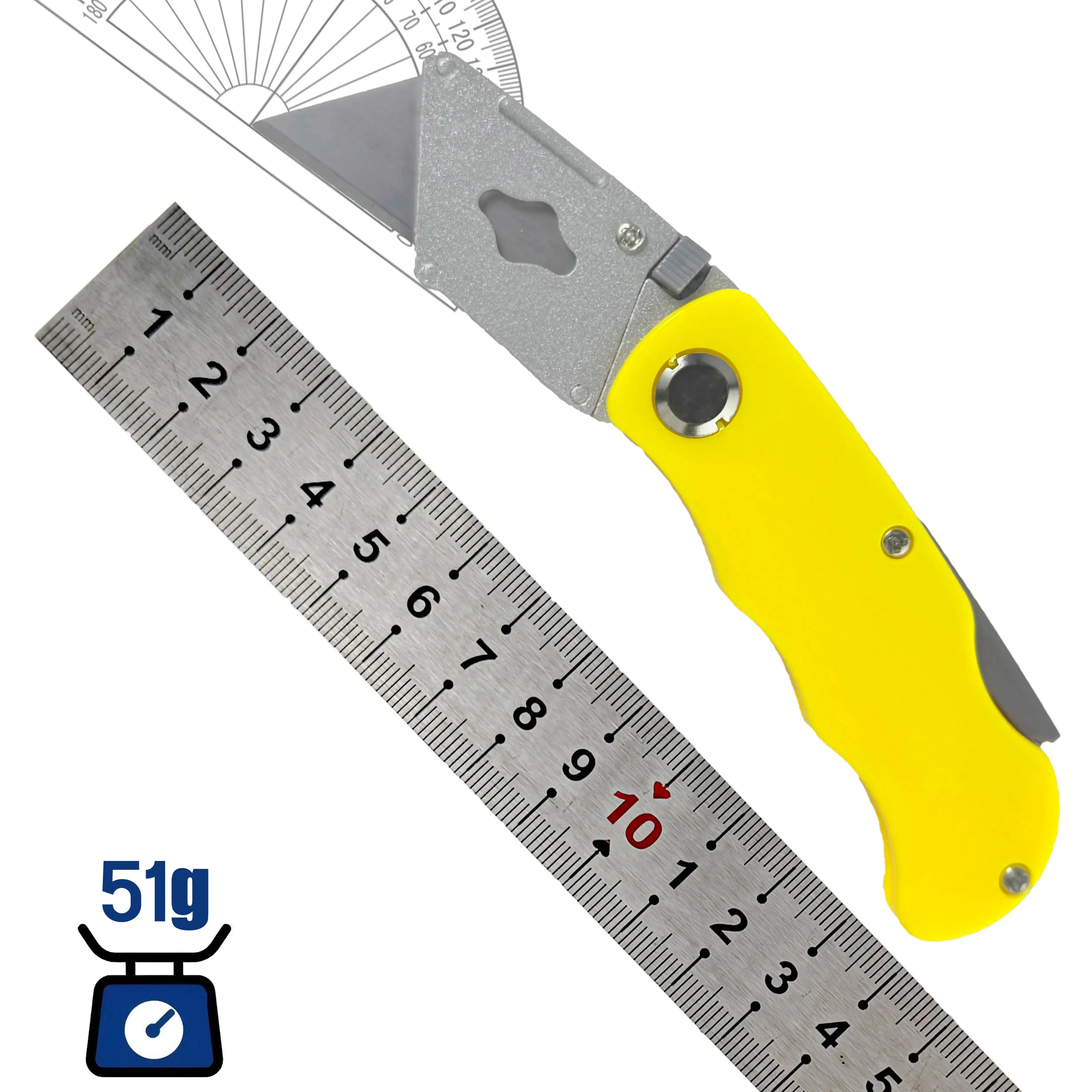 سكين فني قابل للطي - 10 شفرات، فتاحة صناديق، مستلزمات مكتبية، سكين ورق جدران، سكين قابل للطي متعدد الوظائف، سكين المرافق #6