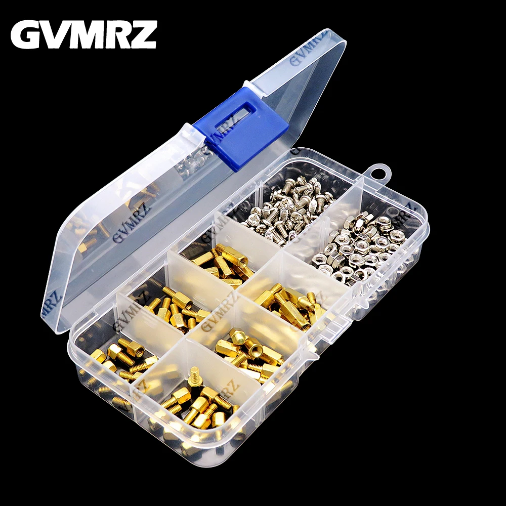 180PCS M3 Brass Hex Column Standoff Support Spacer Pillar M3 Screw Nut For PCB Board