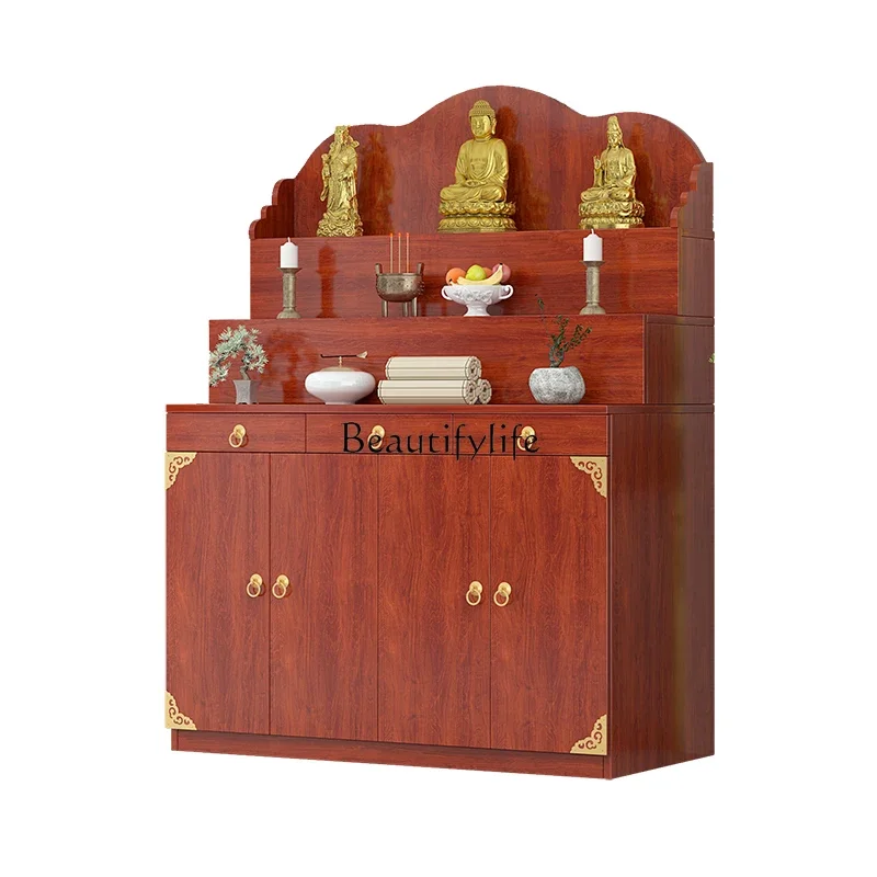 

PG46Offering table God of Wealth casket household living room new Chinese incense fire Zhongtang cabinet