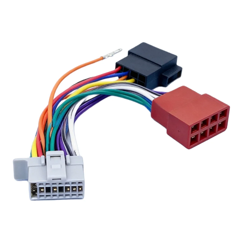 Radio Cable 16 Pin ISO Harness Car Audio Installation ABS Material Wear-resistant Quick Installation Easy To Use